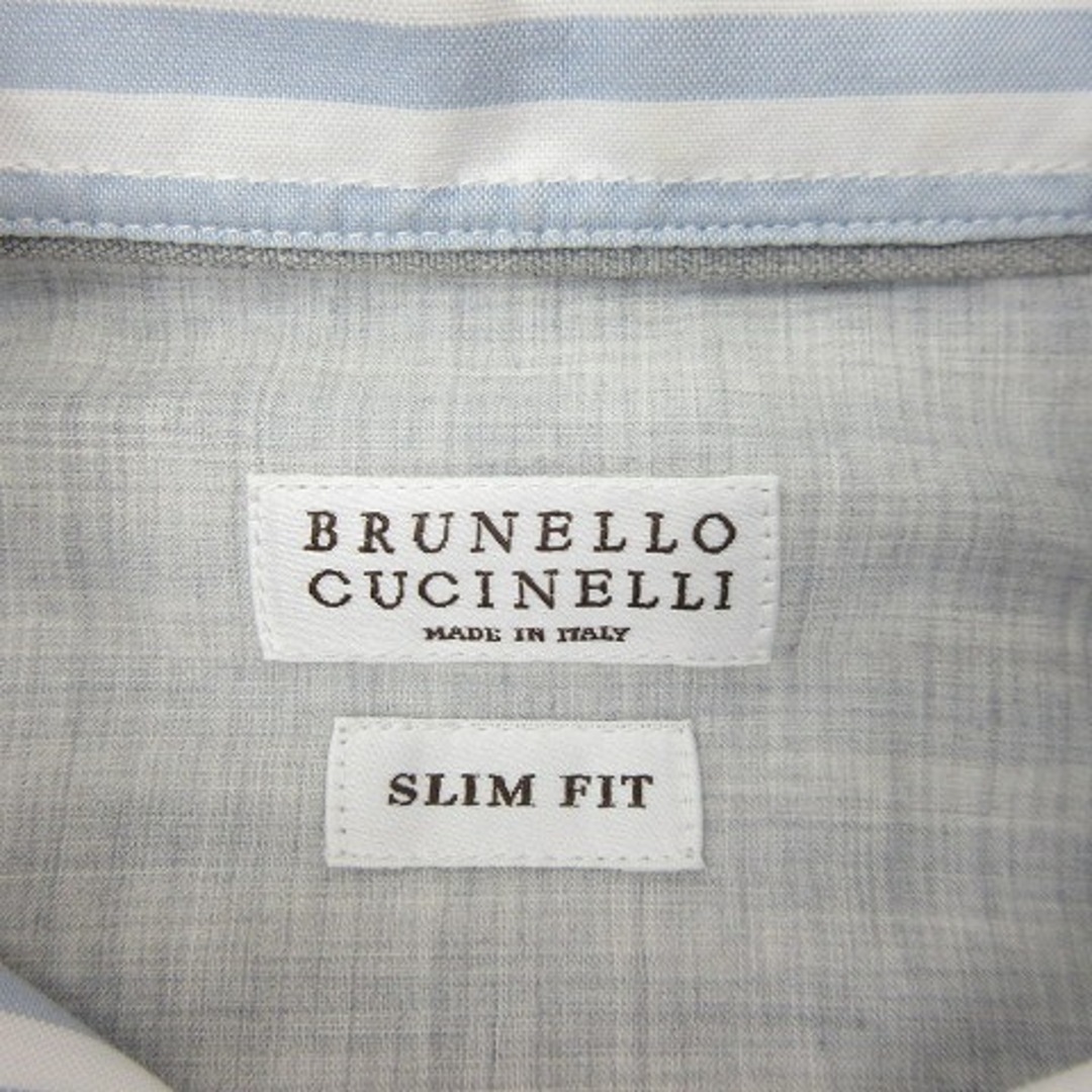 BRUNELLO CUCINELLI(ブルネロクチネリ)のブルネロクチネリ BRUNELLO CUCINELLI ストライプシャツ XS メンズのトップス(シャツ)の商品写真