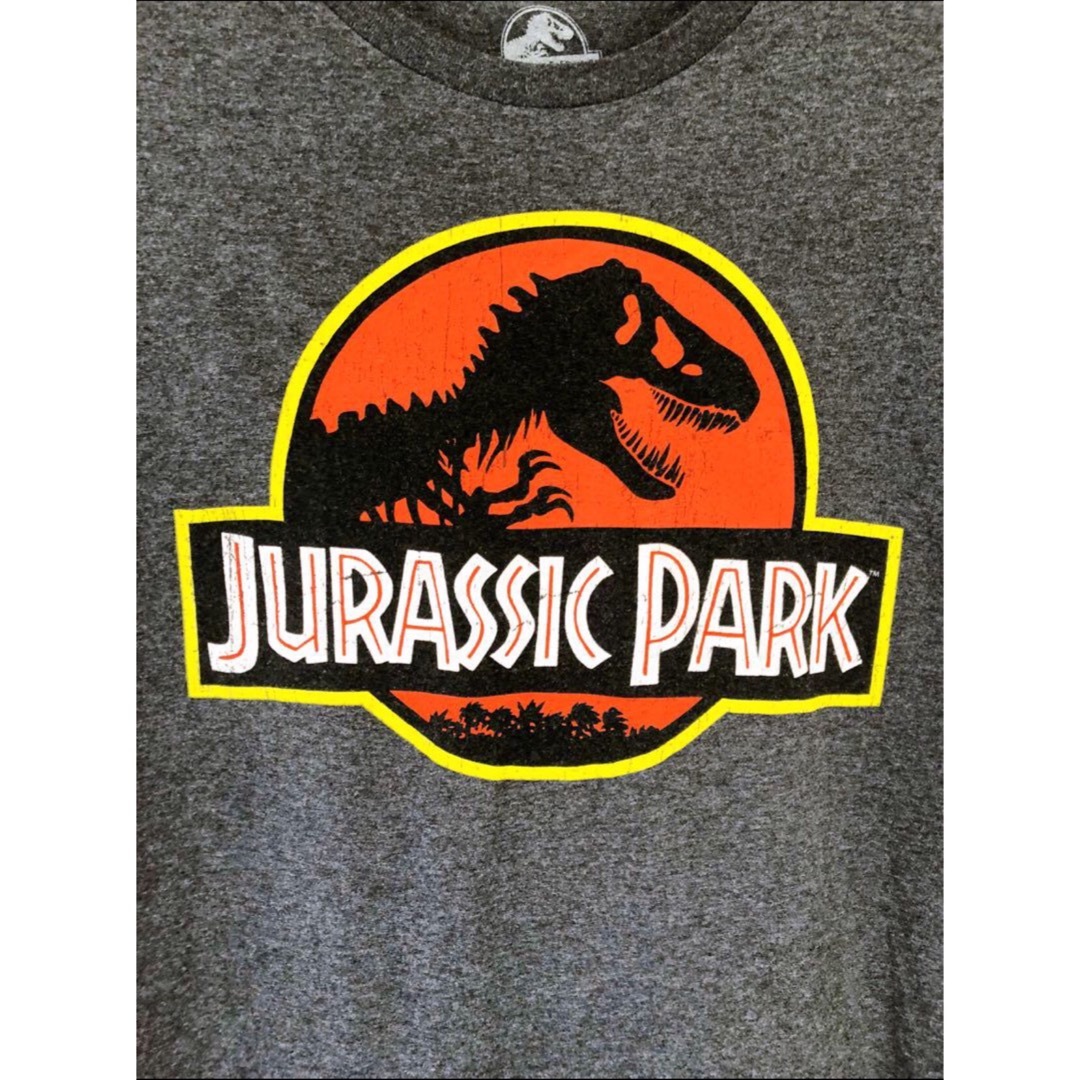 UNIVERSAL ENTERTAINMENT(ユニバーサルエンターテインメント)のJurassic Park　ジュラシックパーク　Tシャツ　S　グレー　USA古着 メンズのトップス(Tシャツ/カットソー(半袖/袖なし))の商品写真