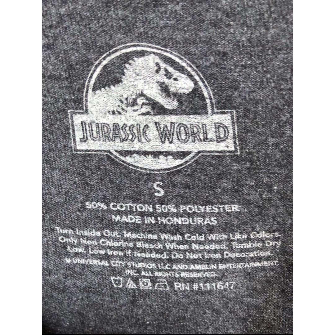 UNIVERSAL ENTERTAINMENT(ユニバーサルエンターテインメント)のJurassic Park　ジュラシックパーク　Tシャツ　S　グレー　USA古着 メンズのトップス(Tシャツ/カットソー(半袖/袖なし))の商品写真