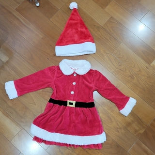 サンタクロースコスチューム 100㎝&帽子(衣装)