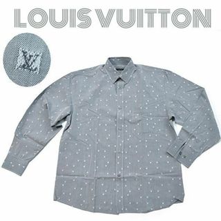 ルイヴィトン(LOUIS VUITTON)のルイヴィトン■美品/LVロゴマーク入り長袖シャツ　メンズM　カッターシャツ(シャツ)