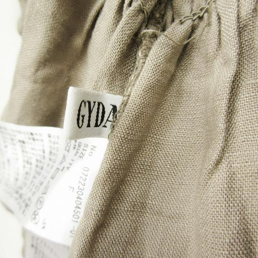 GYDA(ジェイダ)のジェイダ GYDA リネン ギャザー レースアップ ペプラム ブラウス 半袖 レディースのトップス(シャツ/ブラウス(半袖/袖なし))の商品写真