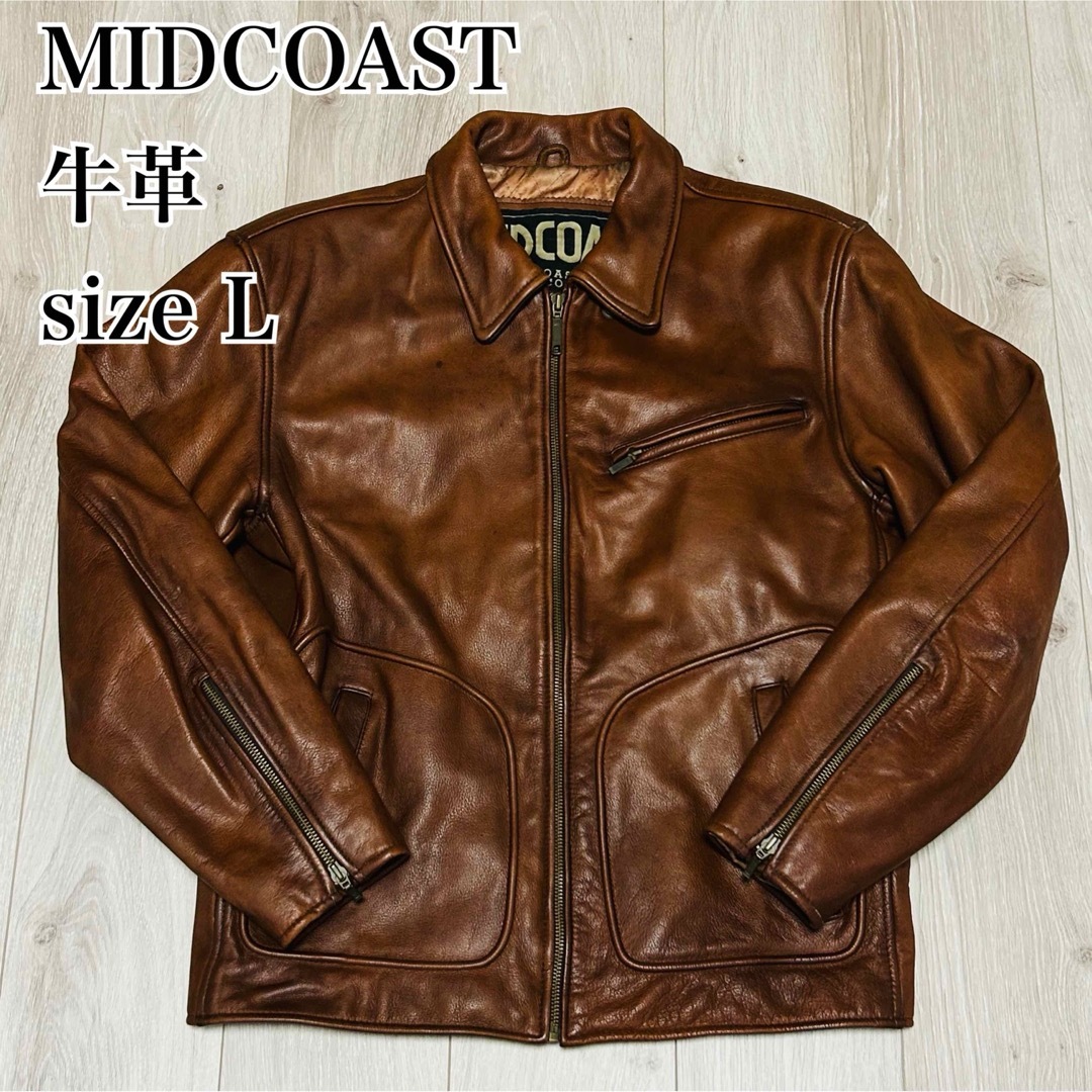 MIDCOAST ダークブラウン 牛革 レザージャケット シングル MIDCOAST ダークブラウン 牛革 レザージャケット シングル