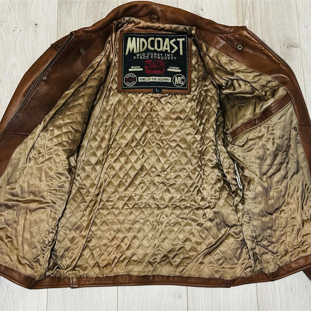 MIDCOAST ダークブラウン 牛革 レザージャケット シングル MIDCOAST ダークブラウン 牛革 レザージャケット シングル