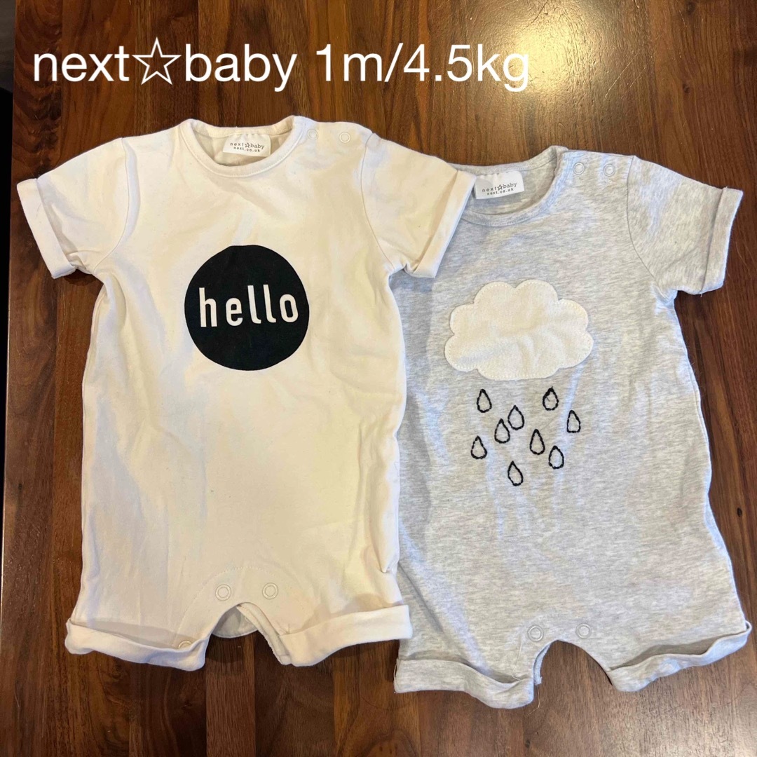 NEXT(ネクスト)のnext☆baby 半袖ロンパース 2枚 キッズ/ベビー/マタニティのベビー服(~85cm)(ロンパース)の商品写真