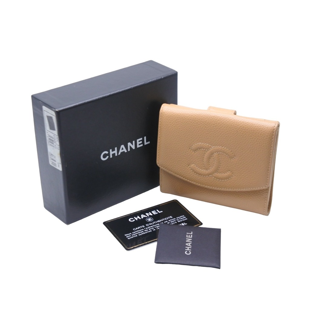 CHANEL - CHANEL シャネル ココマーク 三つ折り財布 10番台 キャビア
