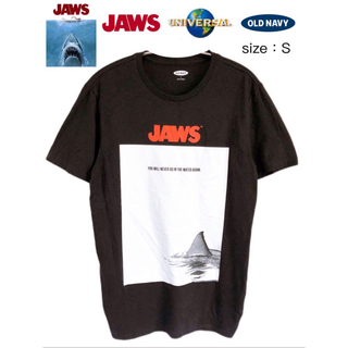 オールドネイビー(Old Navy)のJAWS　ジョーズ　Tシャツ　S　黒　USA古着(Tシャツ/カットソー(半袖/袖なし))