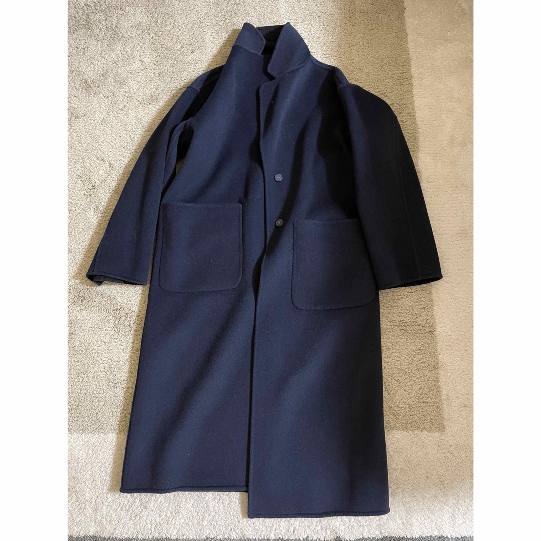 DEUXIEME CLASSE(ドゥーズィエムクラス)のSOÉJU（ソージュ）◆　ウールリバーシブルコート NAVY/BLACK レディースのジャケット/アウター(ロングコート)の商品写真