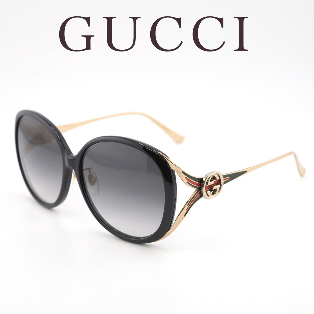 Gucci(グッチ)のグッチ GG0226SK インターロッキングG サングラス レディース ゴールド レディースのファッション小物(サングラス/メガネ)の商品写真
