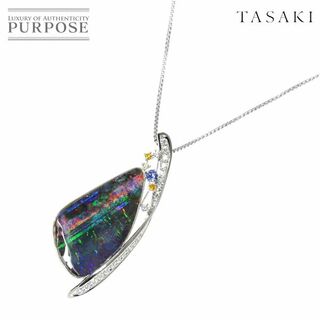 タサキ(TASAKI)のタサキ TASAKI ボルダーオパール ダイヤ 0.51ct タンザナイト ネックレス 兼 ブローチ 60cm Pt 田崎真珠 VLP 90203734(ネックレス)