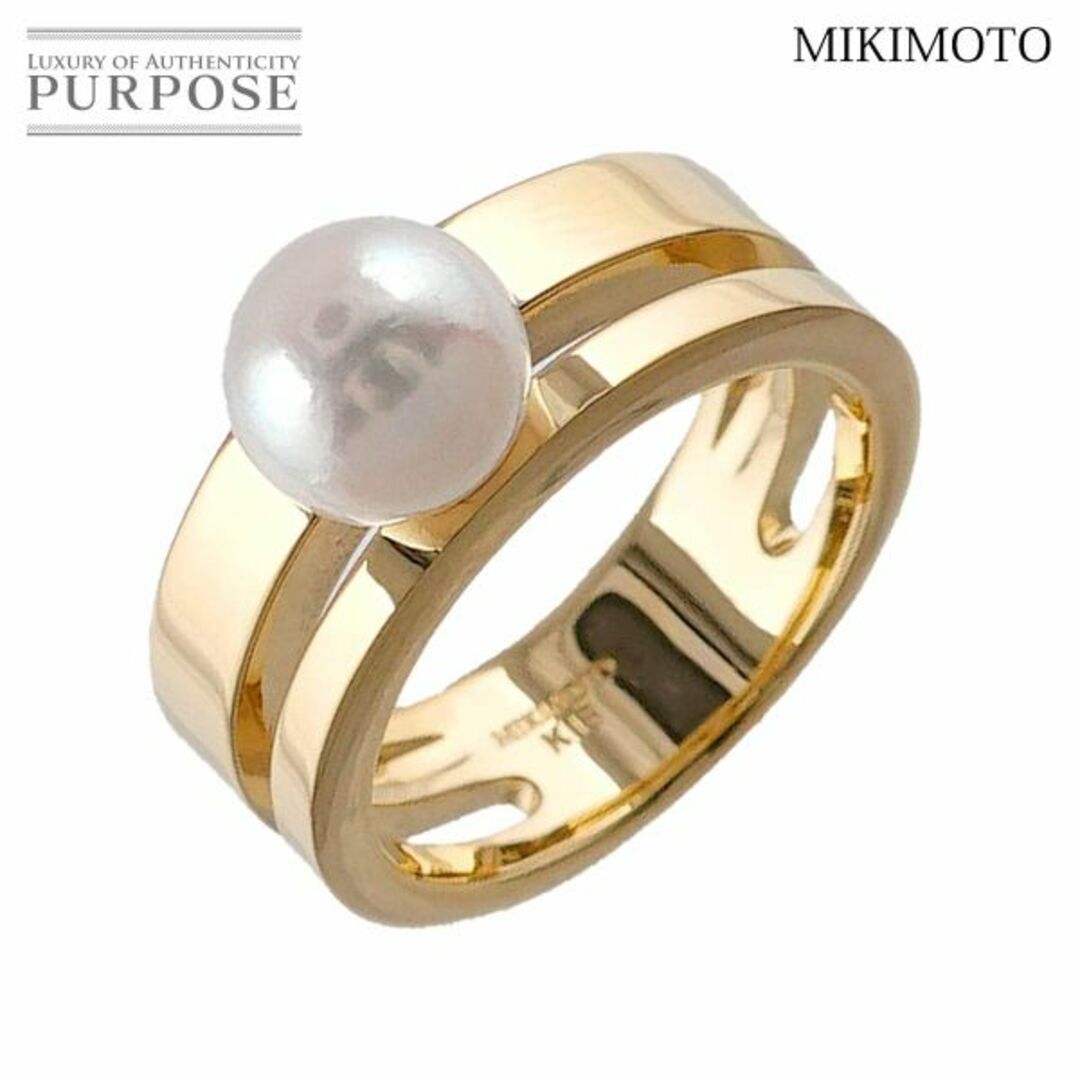 ミキモト MIKIMOTO アコヤ真珠 7.2mm 10.5号 リング K18 YG イエローゴールド 750 パール 指輪 VLP 90208591総重量８．４ｇ