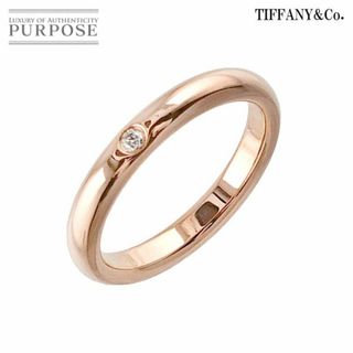 ティファニー(Tiffany & Co.)のティファニー TIFFANY&CO. スタッキング バンド 9号 リング ダイヤ 1P K18 PG ピンクゴールド 750 指輪 VLP 90208597(リング(指輪))