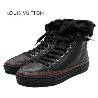 ルイヴィトン(LOUIS VUITTON)のルイヴィトン LOUIS VUITTON ステラーライン モノグラム スニーカー 靴 シューズ レザー ファー ブラック ブラウン ハイカットスニーカー(スニーカー)