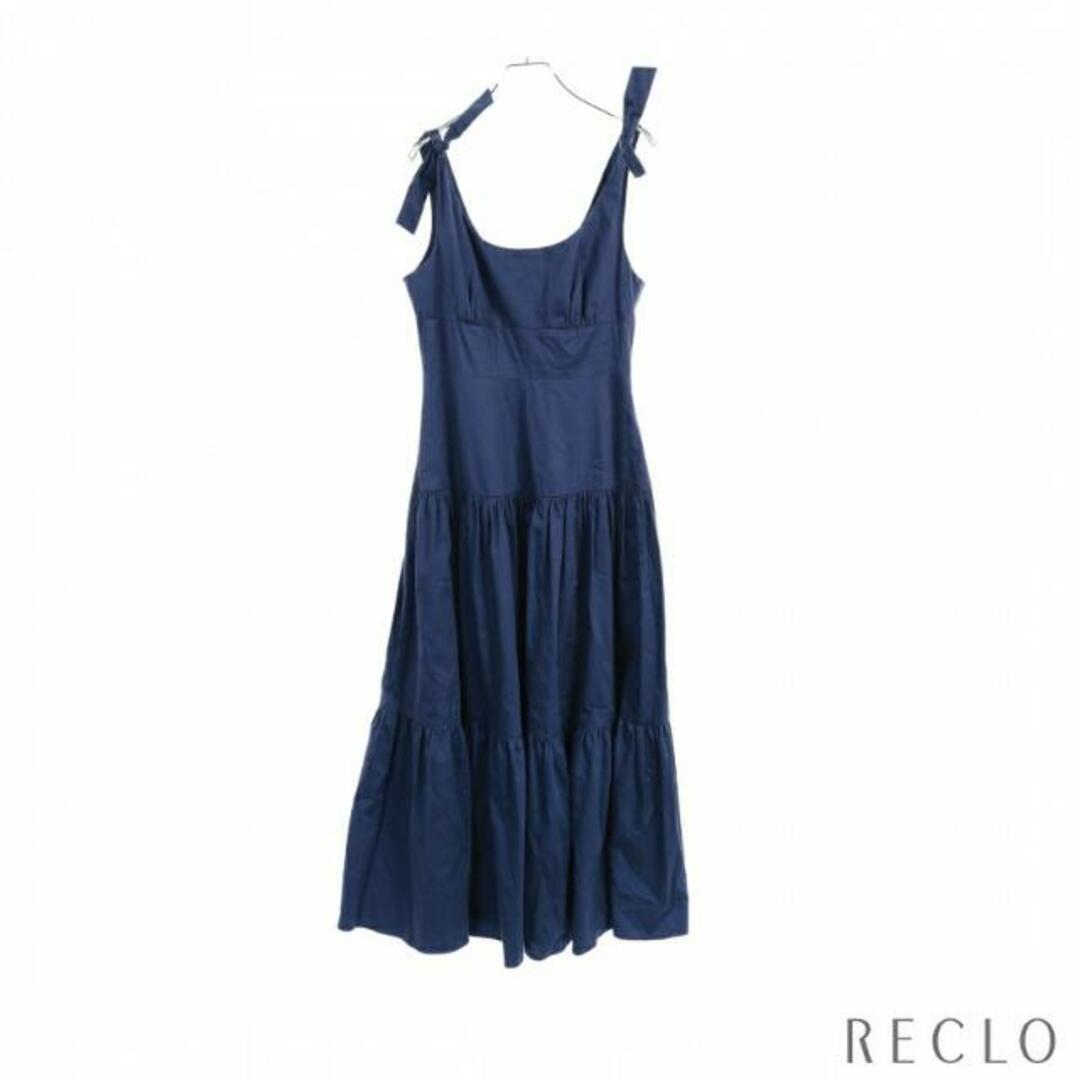 Poplin Tiered Maxi Dress ワンピース コットン ネイビーワンピース