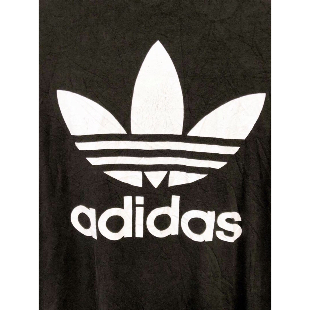 adidas(アディダス)のadidas　トレフォイル　Tシャツ　M　黒　USA古着 メンズのトップス(Tシャツ/カットソー(半袖/袖なし))の商品写真