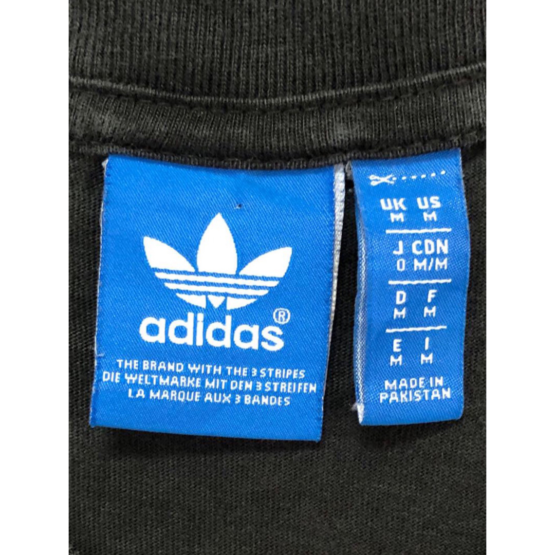 adidas(アディダス)のadidas　トレフォイル　Tシャツ　M　黒　USA古着 メンズのトップス(Tシャツ/カットソー(半袖/袖なし))の商品写真