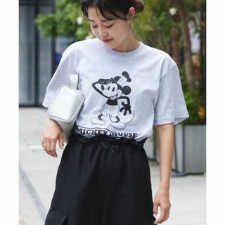 ディズニー(Disney)の定価5500円 DISNEY /『蒸気船ウィリー』/ プリントTee グレー　M(Tシャツ(半袖/袖なし))