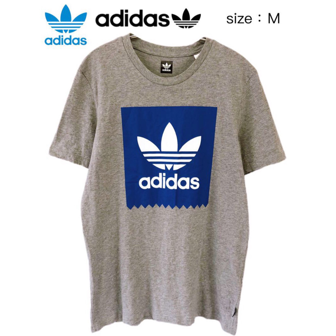 adidas(アディダス)のadidas　トレフォイル　Tシャツ　M　グレー　EU古着 メンズのトップス(Tシャツ/カットソー(半袖/袖なし))の商品写真