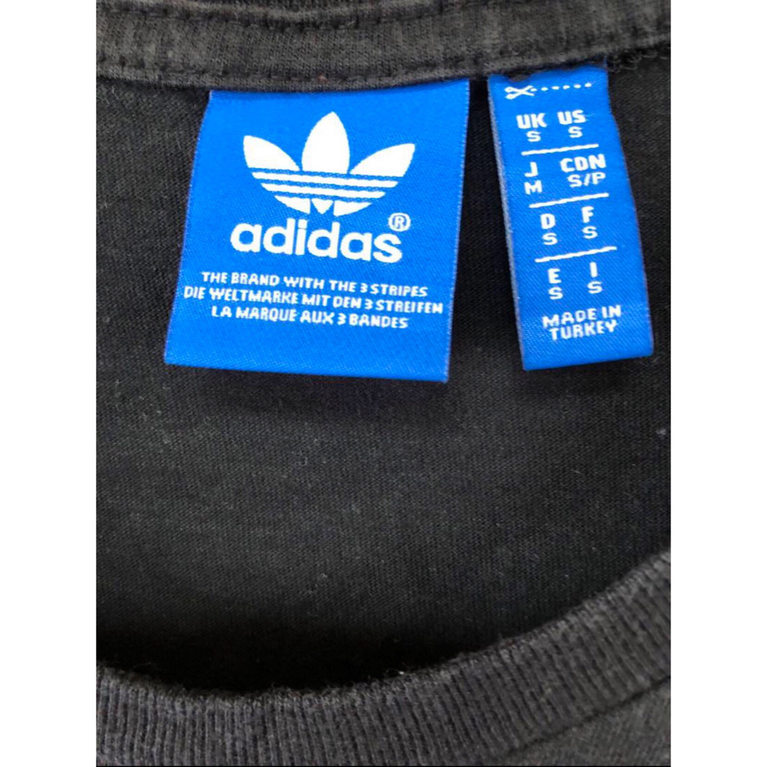 adidas(アディダス)のadidas　トレフォイル　Tシャツ　S　黒　FRA古着 メンズのトップス(Tシャツ/カットソー(半袖/袖なし))の商品写真