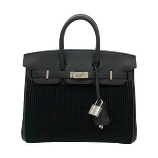 エルメス(Hermes)の　エルメス HERMES バーキン25 コートアコート U刻 ブラック SV金具 スイフト タフタージュ レディース ハンドバッグ(ハンドバッグ)