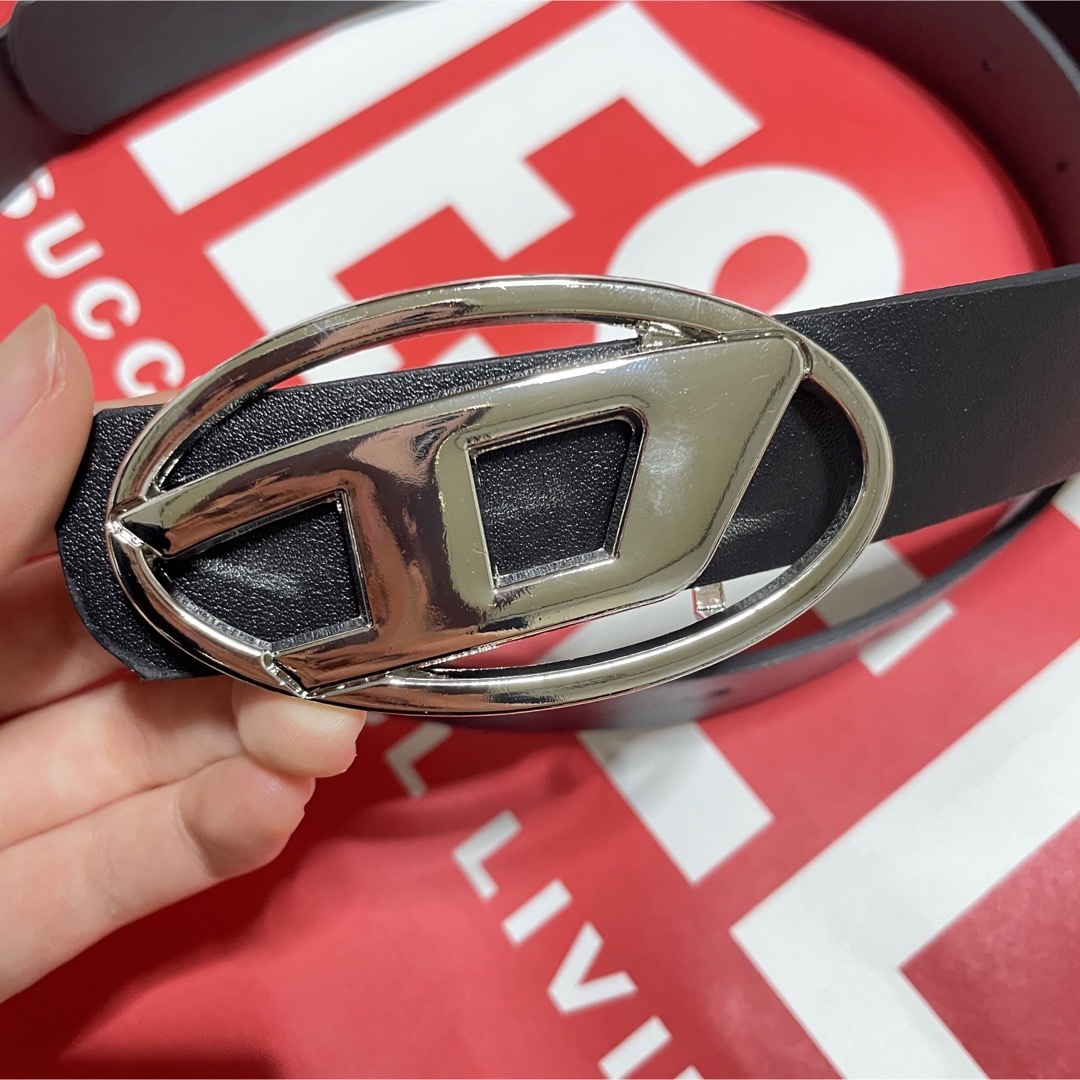 DIESEL - ラスト1点 DIESEL カウレザーベルト ブラック 新品未使用の