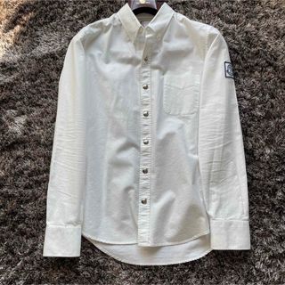 モンクレール(MONCLER)の超希少 モンクレール　ガムブルー　ボタンダウンシャツ サイズ0 ホワイト 白(Tシャツ/カットソー(七分/長袖))