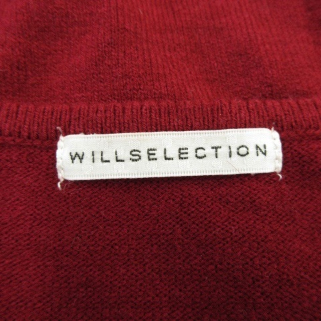 WILLSELECTION(ウィルセレクション)のウィルセレクション ニット セーター 半袖 ペプラム ビジュー 1 赤 ワイン レディースのトップス(ニット/セーター)の商品写真