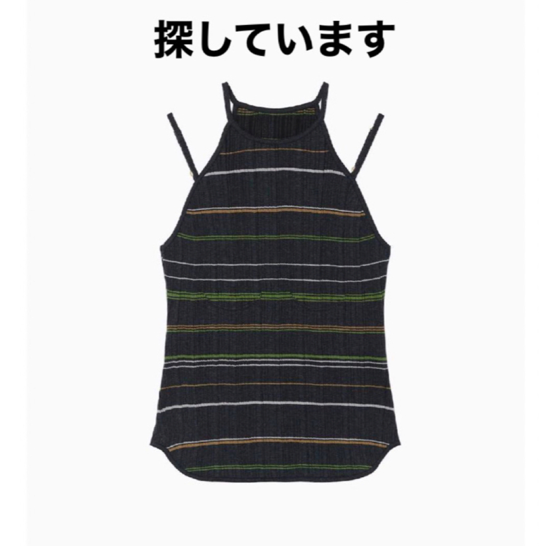 mame(マメ)のMame Random Ribbed Plaid Knitted Top レディースのトップス(キャミソール)の商品写真