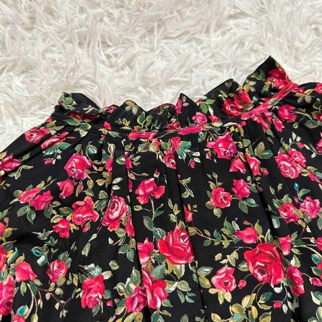 DOLCE&GABBANA(ドルチェアンドガッバーナ)の美品✨ドルチェアンドガッバーナ フローラル フラワー フリル シルク ワンピース レディースのワンピース(ロングワンピース/マキシワンピース)の商品写真