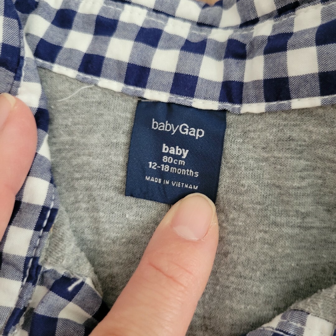 babyGAP(ベビーギャップ)のベビーギャップ　長袖カバーオール　80 キッズ/ベビー/マタニティのベビー服(~85cm)(カバーオール)の商品写真