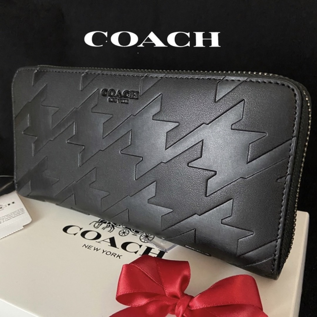 COACH(コーチ)のギフト⭕️ コーチ 人気の烏格子型　ラウンドジップ　長財布 メンズのファッション小物(長財布)の商品写真