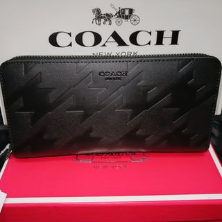 コーチ(COACH)のギフト⭕️ コーチ 人気の烏格子型　ラウンドジップ　長財布(長財布)