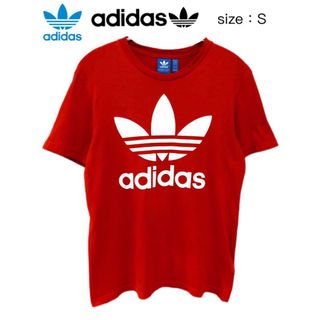 アディダス(adidas)のadidas　トレフォイル　Tシャツ　S　赤　USA古着(Tシャツ/カットソー(半袖/袖なし))