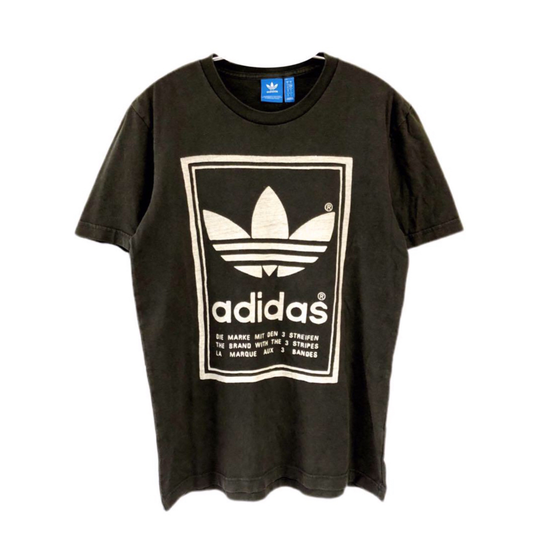 adidas(アディダス)のadidas　トレフォイル　Tシャツ　S　黒　UK古着 メンズのトップス(Tシャツ/カットソー(半袖/袖なし))の商品写真