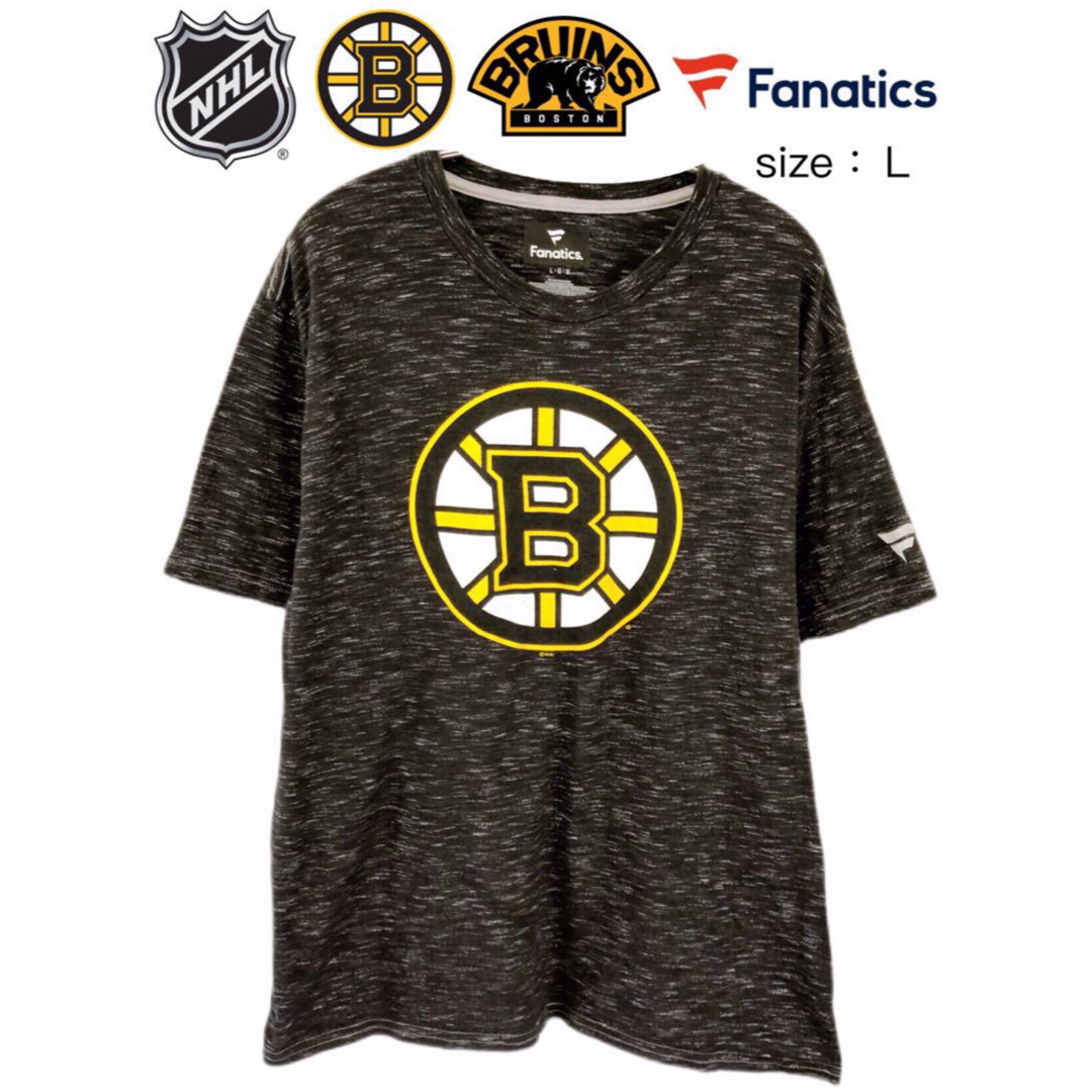 fanatic(ファナティック)のNHL　ボストン・ブルーインズ　Tシャツ　L　ダークグレー　USA古着 メンズのトップス(Tシャツ/カットソー(半袖/袖なし))の商品写真