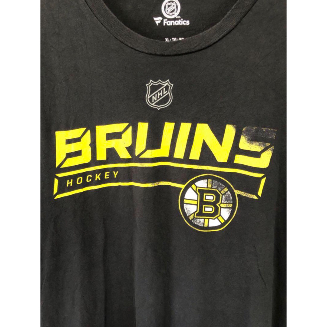 fanatic(ファナティック)のNHL　ボストン・ブルーインズ　Tシャツ　XL　黒　USA古着 メンズのトップス(Tシャツ/カットソー(半袖/袖なし))の商品写真