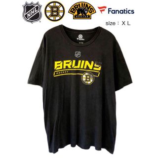 ファナティック(fanatic)のNHL　ボストン・ブルーインズ　Tシャツ　XL　黒　USA古着(Tシャツ/カットソー(半袖/袖なし))