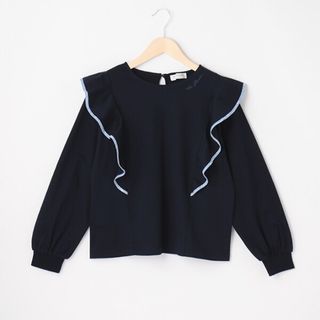 ポンポネット(pom ponette)のポンポネット新品新作タグ付き【リバティファブリック】パイピング長袖Tシャツ140(Tシャツ/カットソー)