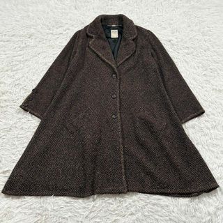 最高級★ 【新品】カシミヤ100% ロングコート ミンクファー ヘリンボーン