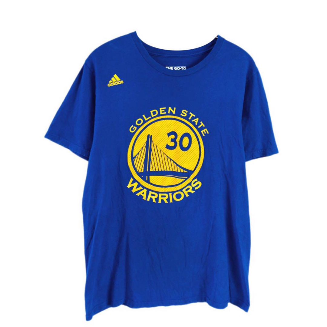 adidas(アディダス)のNBA　ウォリアーズ　ステフィン・カリー　30　Tシャツ　M　青　USA古着 メンズのトップス(Tシャツ/カットソー(半袖/袖なし))の商品写真