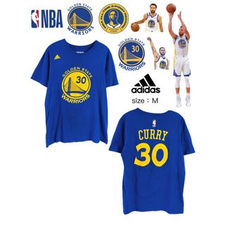 アディダス(adidas)のNBA　ウォリアーズ　ステフィン・カリー　30　Tシャツ　M　青　USA古着(Tシャツ/カットソー(半袖/袖なし))