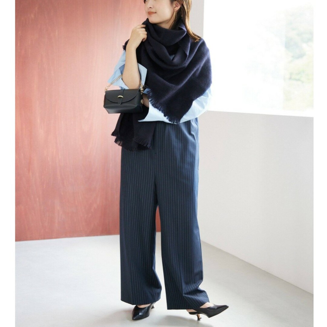 SLOBE IENA(スローブイエナ)の【新品】MY LAB/マイラブ WOOL ストール ネイビー レディースのファッション小物(ストール/パシュミナ)の商品写真