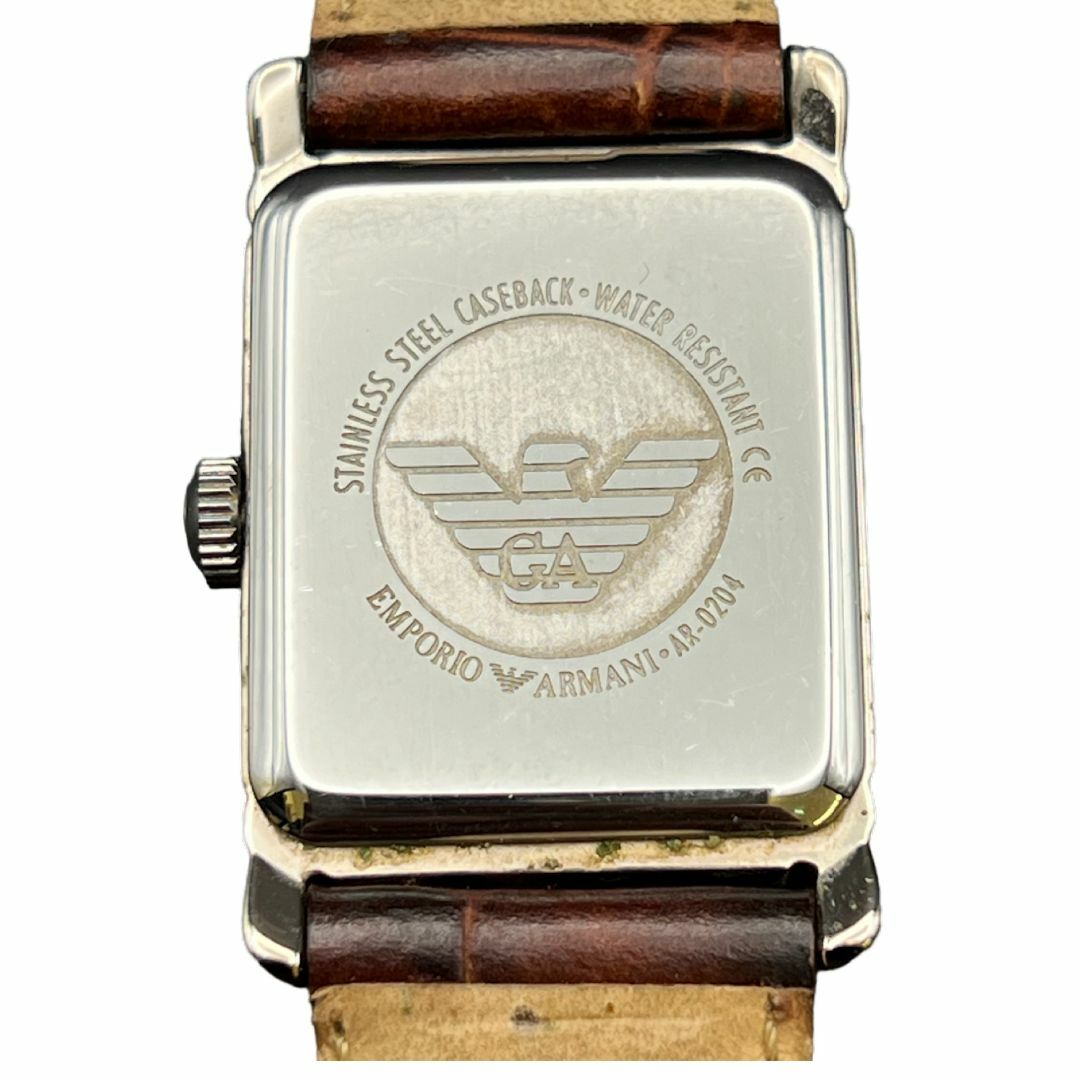 Emporio Armani(エンポリオアルマーニ)のEMPORIO ARMANI スクエア型 レザーベルト 腕時計 レディースのファッション小物(腕時計)の商品写真