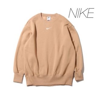 ナイキ(NIKE)のXS新品 ナイキ スウェット クルー オーバーサイズ ベージュ 裏起毛(トレーナー/スウェット)