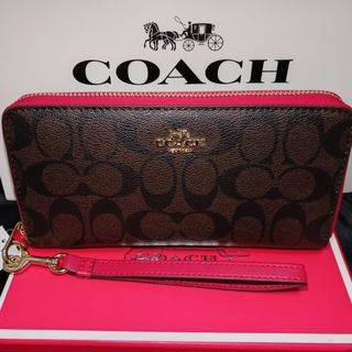 コーチ(COACH)のギフト⭕️ コーチ 人気のバイカラーレッドエッジ　メンズレディス　長財布(長財布)