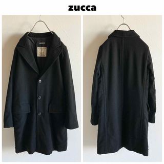 ZUCCa - zucca ズッカ ウール カシミヤ チェスターコート M 黒 ブラック