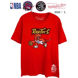 ミッチェルアンドネス(MITCHELL & NESS)のNBA　トロント・ラプターズ　Tシャツ　L　赤　USA古着(Tシャツ/カットソー(半袖/袖なし))