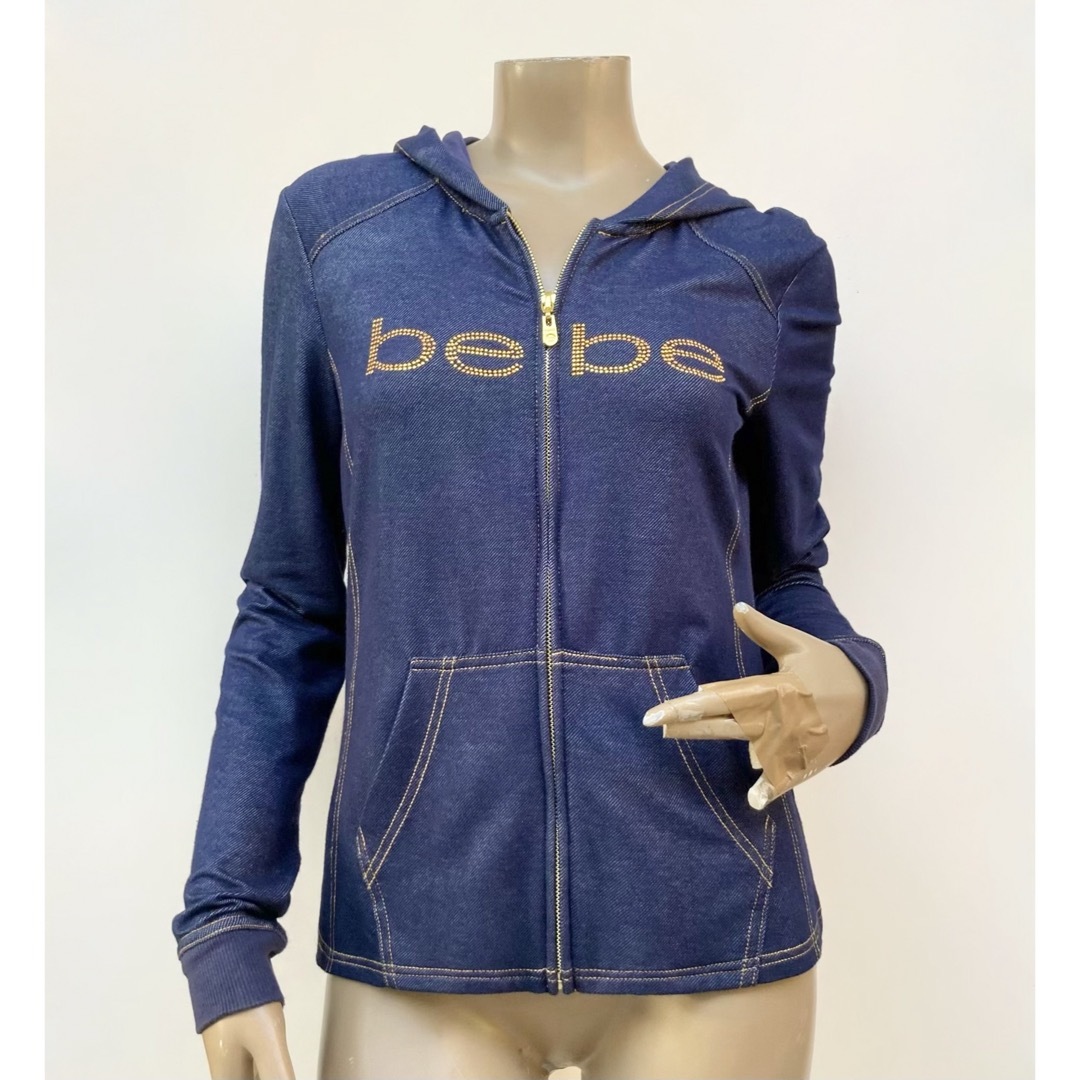 BeBe(ベベ)の新品 import LA直輸入 BEBEのインディゴデニム風パーカー M レディースのトップス(パーカー)の商品写真