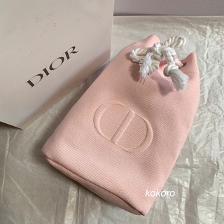 ディオール(Dior)のディオール カプチュール ノベルティ 巾着ポーチ ピンク キャンバス布(ポーチ)