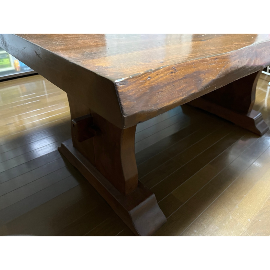 ダイニングテーブル 天然木 引取り限定 インテリア/住まい/日用品の机/テーブル(ダイニングテーブル)の商品写真